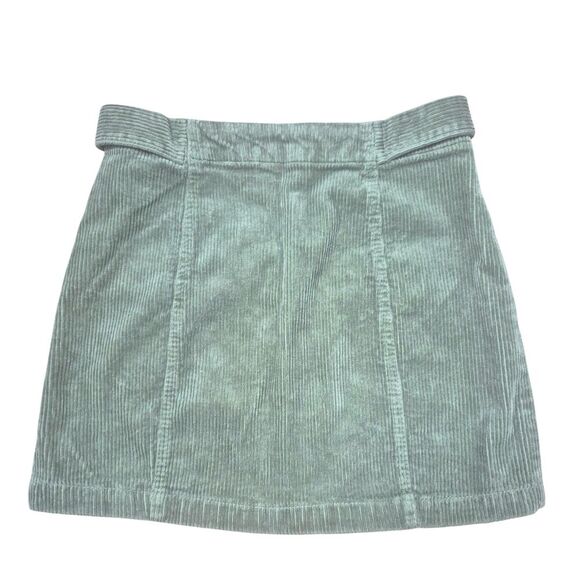 Forever 21 Green Corduroy A-Line Mini Skirt Fall Size Medium - Picture 2 of 4